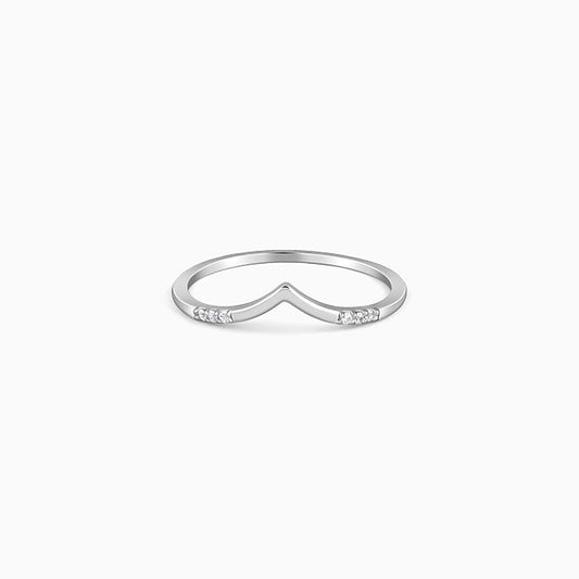Silver Sleek Chevron Ring
