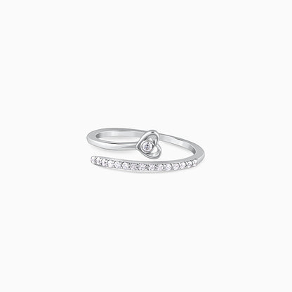 Silver Heartfelt Embrace Ring
