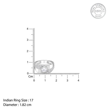 Silver Regal Square Ring For Him