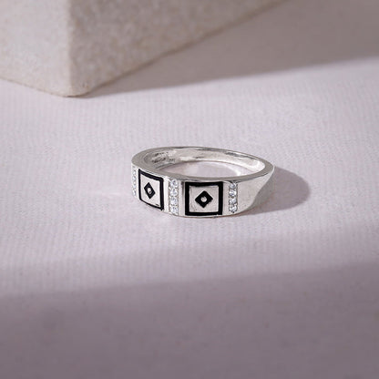 Silver Mystic Geometry Ring For Him