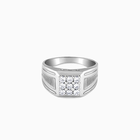 Silver Hexa Brilliance Ring For Him