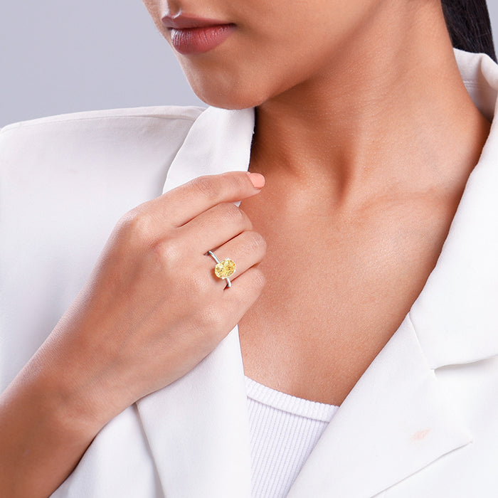 Silver Grace Citrine Ring