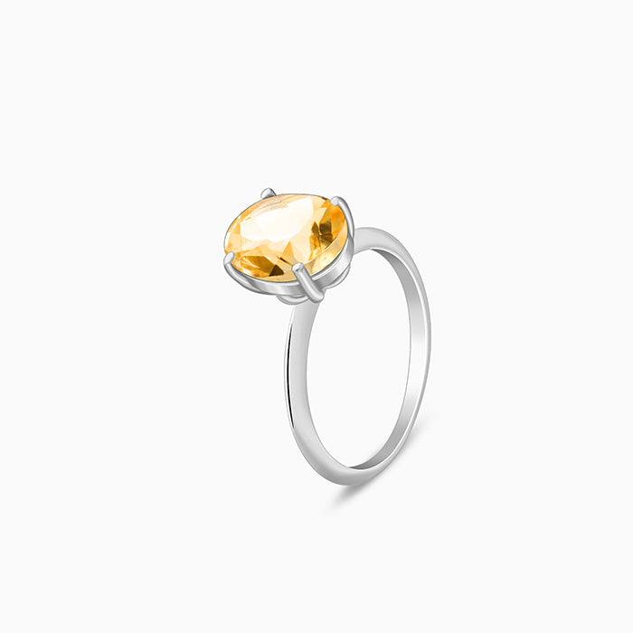 Silver Grace Citrine Ring