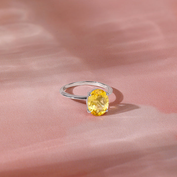 Silver Grace Citrine Ring