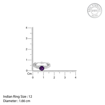 Silver Amethyst Crown Ring