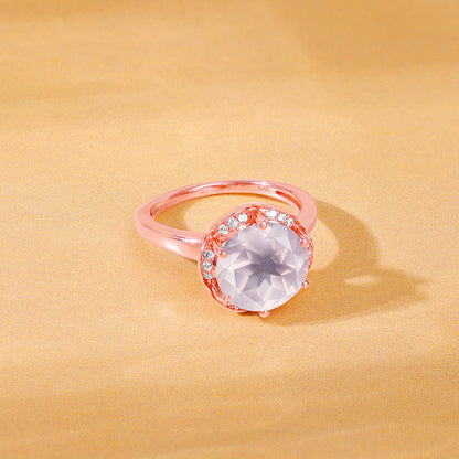 Rose Gold Bloom Rose Quartz Ring