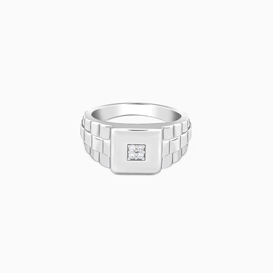 Silver Titan Square Ring For Him