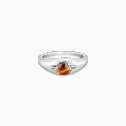 Silver Tiger Eye Ring For Him