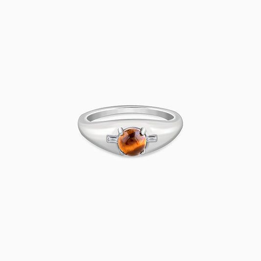 Silver Tiger Eye Ring For Him