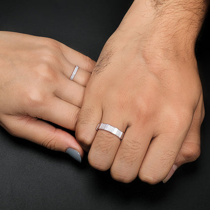 Silver Fair Love Couple Rings