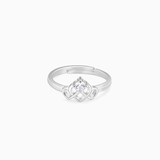 Chahat's Silver Crowning Heart Ring
