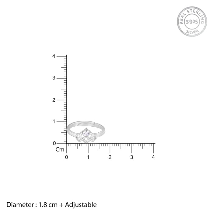 Chahat's Silver Crowning Heart Ring