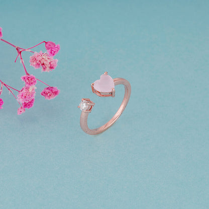 Rose Gold Heart Up My Sleeves Ring