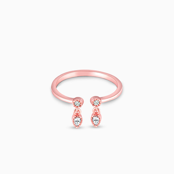 Rose Gold Zircon Quartet Ring