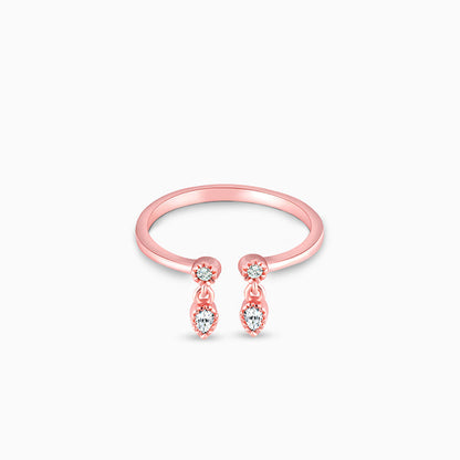 Rose Gold Zircon Quartet Ring