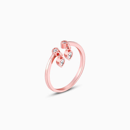 Rose Gold Zircon Quartet Ring