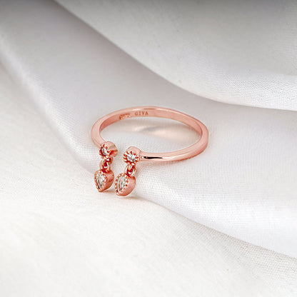 Rose Gold Zircon Quartet Ring