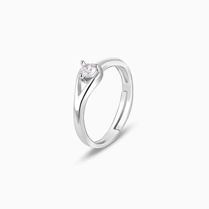 Silver Pear Hoop Ring