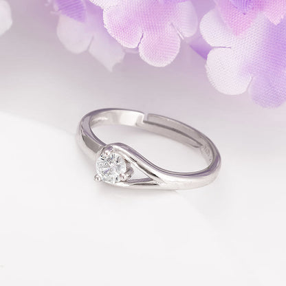 Silver Pear Hoop Ring