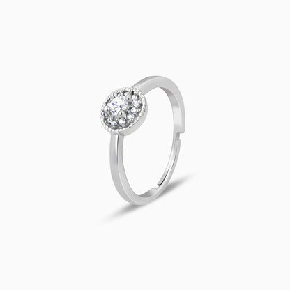 Silver Zircon Sunrise Ring