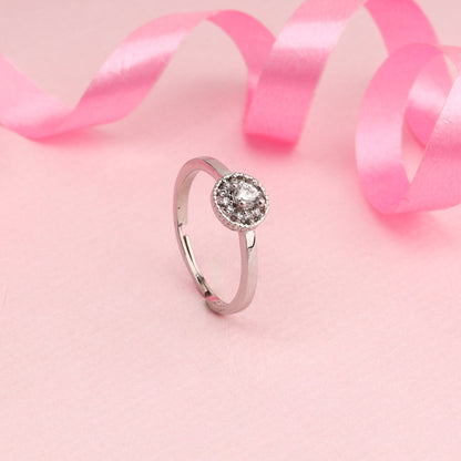 Silver Zircon Sunrise Ring