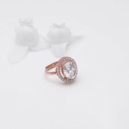 Silver Rose Gold Classic Solitaire Set