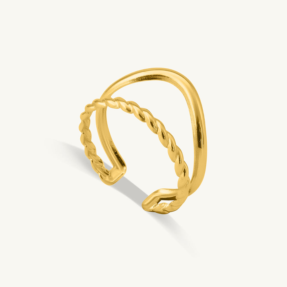 Braided Arc Golden Ring