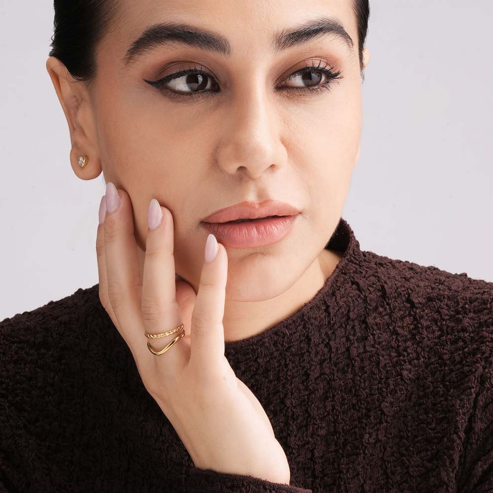 Braided Arc Golden Ring