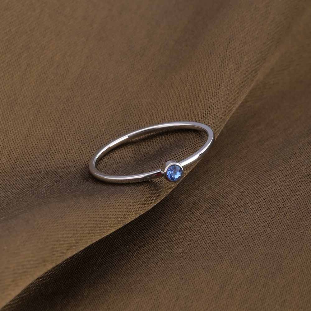 Cute Birthstone Ring | 18k White Gold Plated