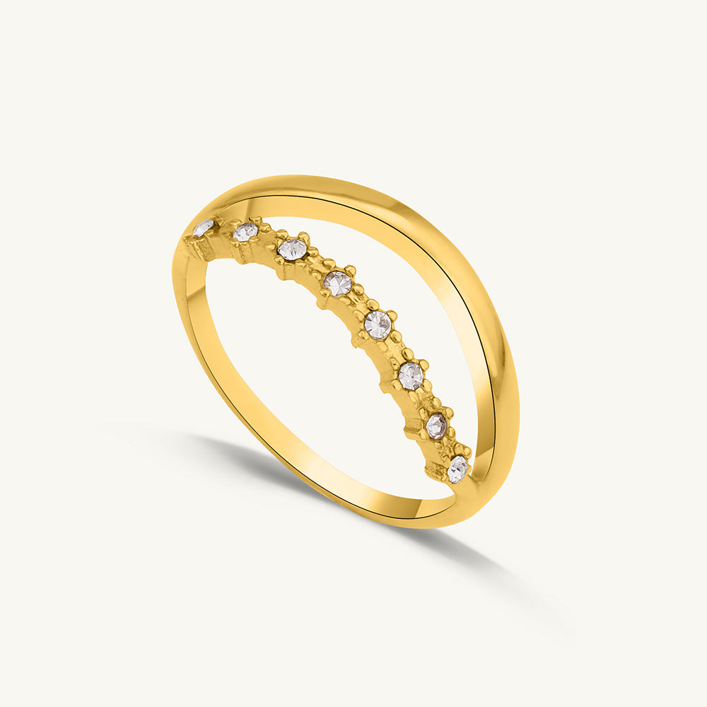Cubic Tiara Wave Ring