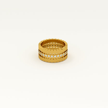 Three Piece Honeycomb Ring