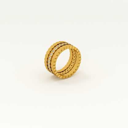 Three Piece Honeycomb Ring