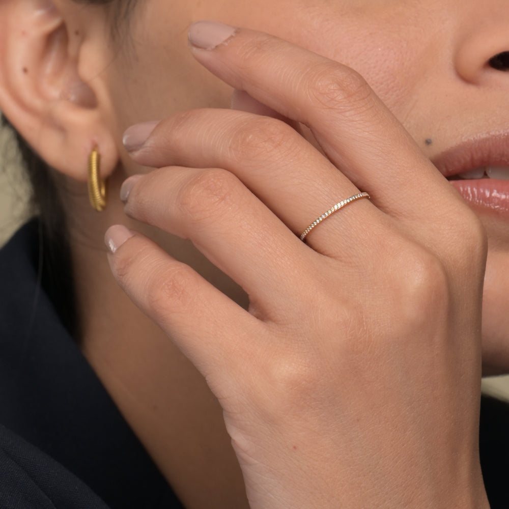 Delicate Stone Studded Band Ring
