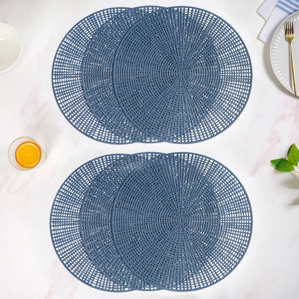 Radial Blue Web Placemat Set Of 6