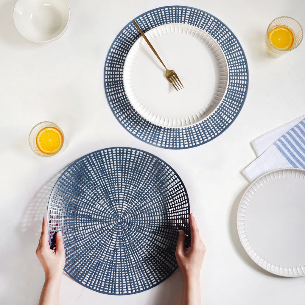 Radial Blue Web Placemat Set Of 6