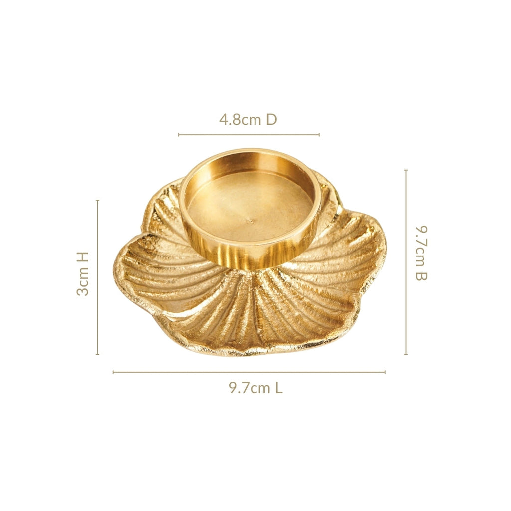 Radiant Bloom Aluminium Tealight Holder Set Of 2 In Festive Gift Box