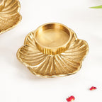 Radiant Bloom Aluminium Tealight Holder Set Of 2 In Festive Gift Box