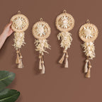 Organic White Petals Dried Flower Wall Decor Set Of 4