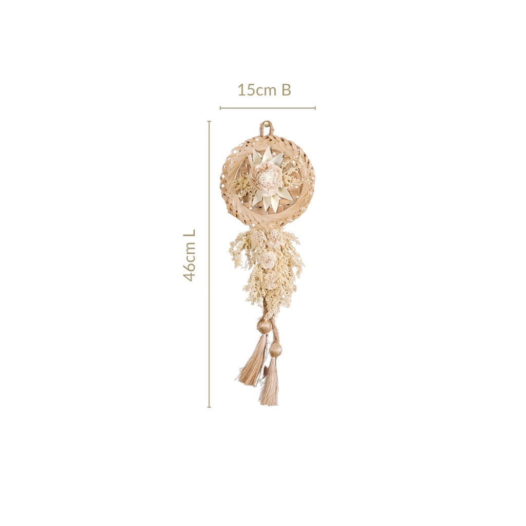 Organic White Petals Dried Flower Wall Decor Set Of 4