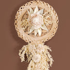 Organic White Petals Dried Flower Wall Decor Set Of 4