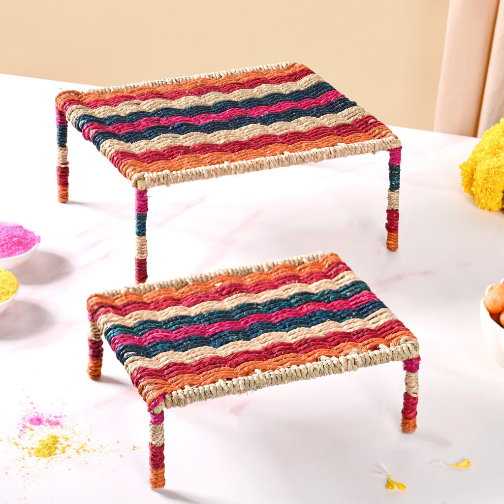 Rainbow Sabai Char Pai Risers Set Of 2