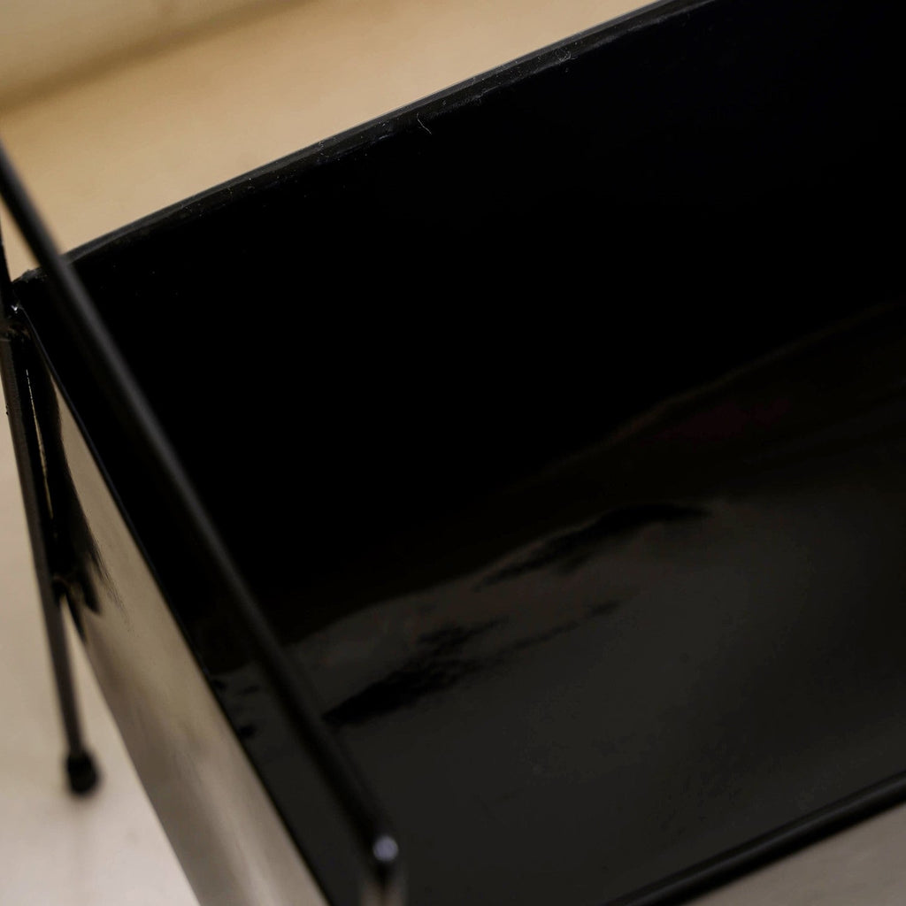 Raised Iron Trough Planter With Handle Black