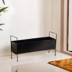 Raised Iron Trough Planter With Handle Black