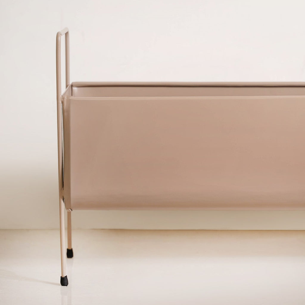 Raised Trough Planter With Handle Beige