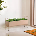 Raised Trough Planter With Handle Beige