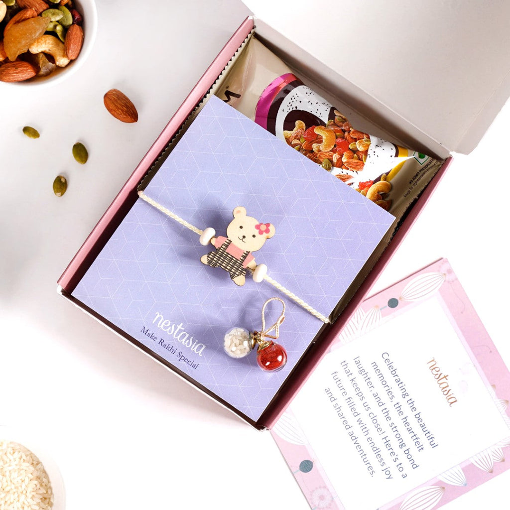 Beary Cute Rakhi Gift For Kids Set Of 3 With Box And Card