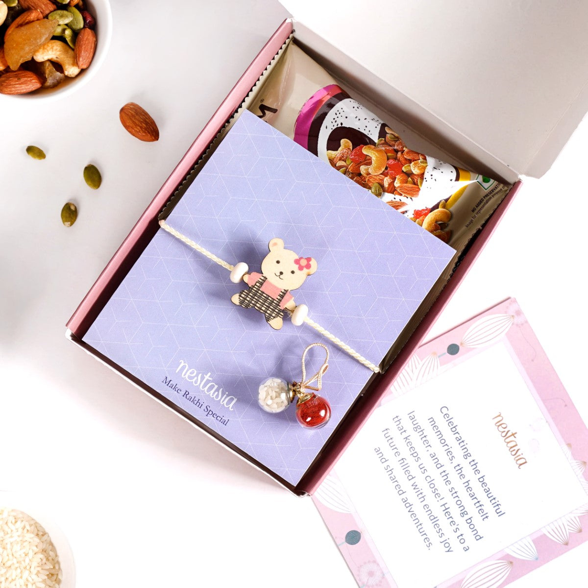 Beary Cute Rakhi Gift For Kids Set Of 3 With Box And Card
