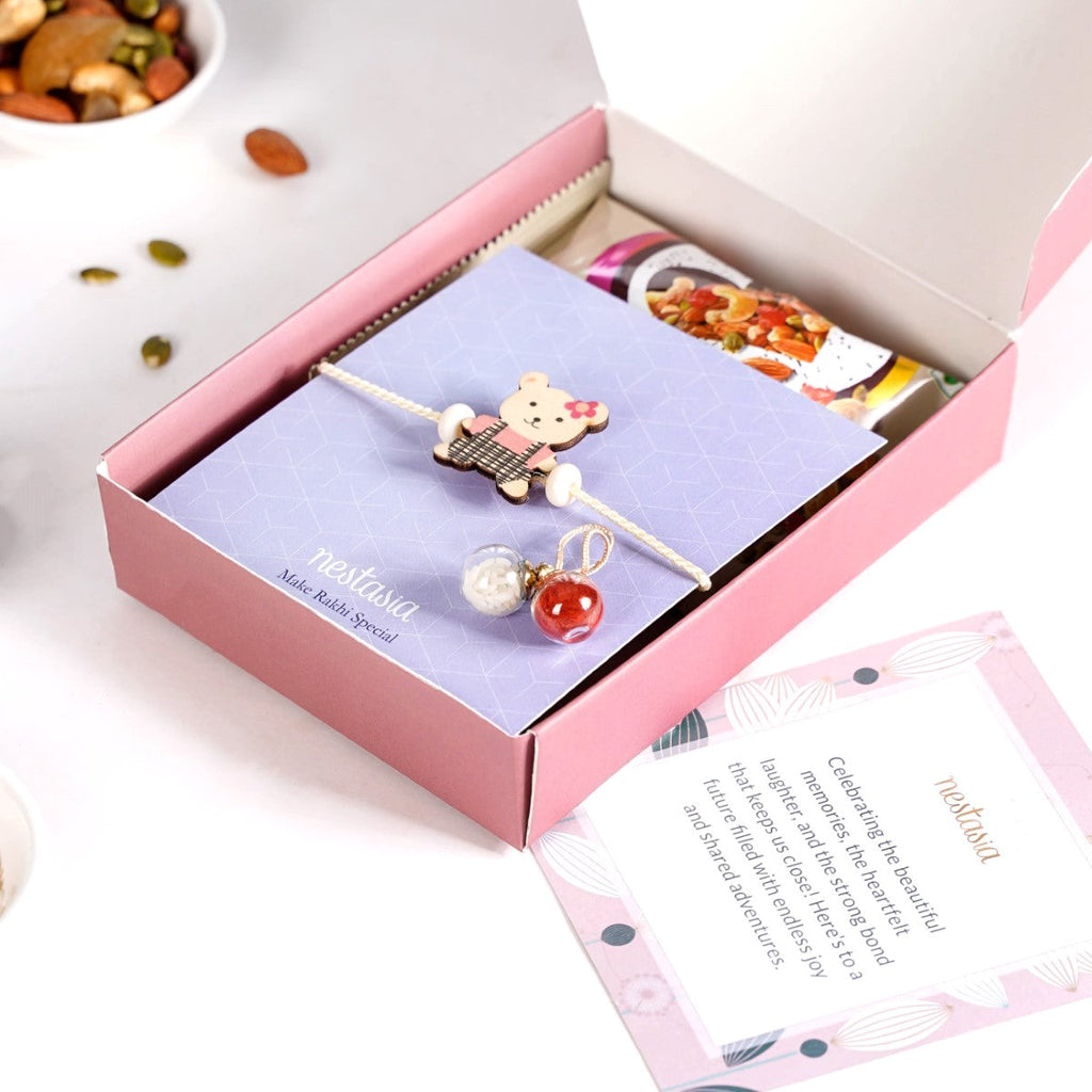 Beary Cute Rakhi Gift For Kids Set Of 3 With Box And Card
