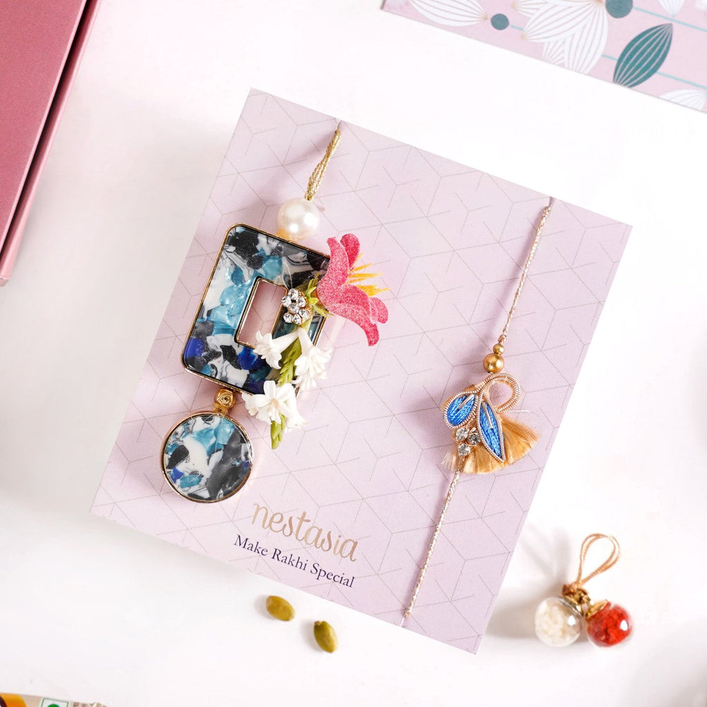 Regal Blue Rakhi Hamper For Couples Set Of 4 With Gift Box