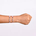 Pink Hamsa Eye Talisman Charm Bracelet Set Of 2